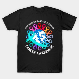 All Cancer Matters Awareness Support World Cancer T-Shirt